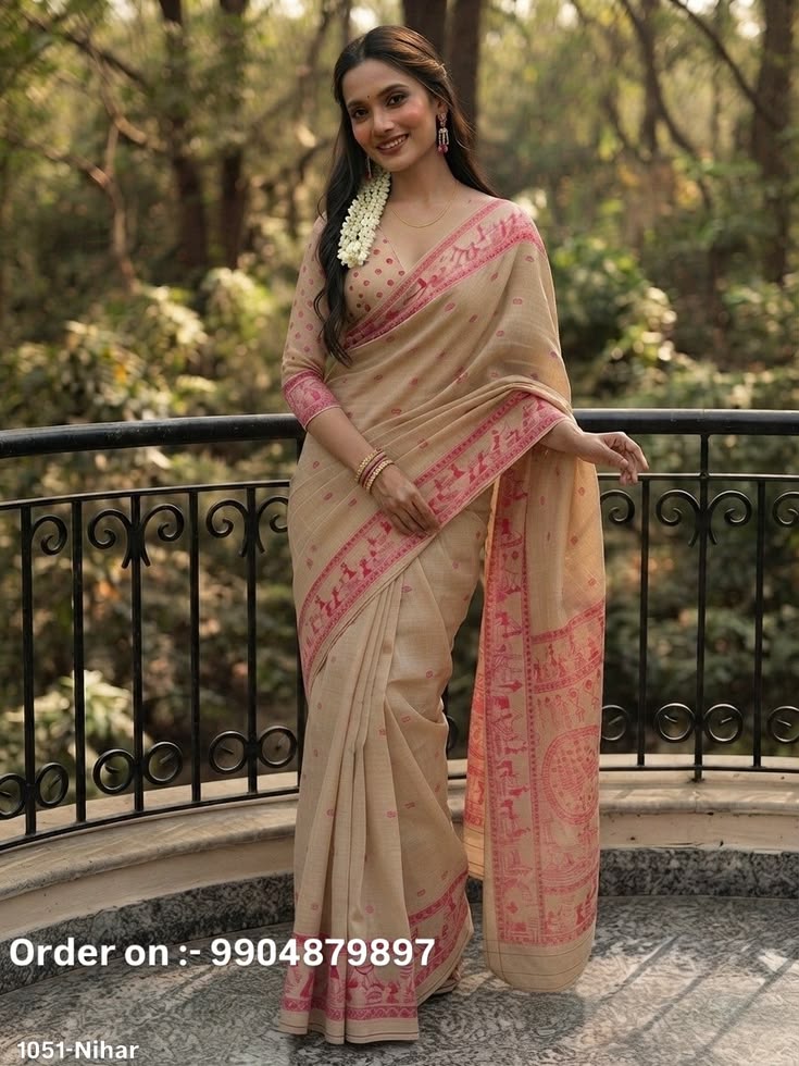 Beige Daily Wear Saree